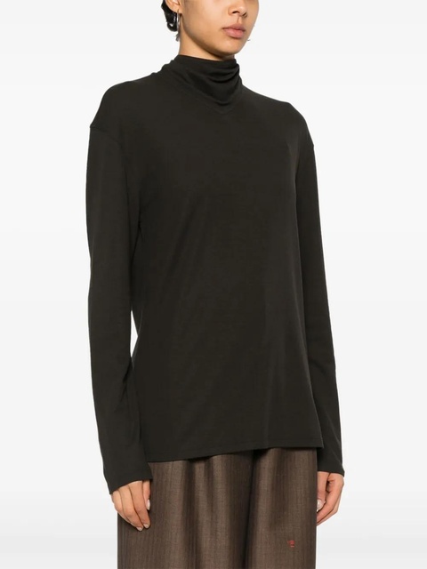 LEMAIRE scarf-detail long-sleeve top - Brown - zdjęcie produktu nr 2