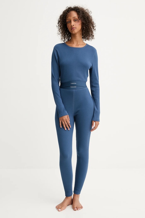 Calvin Klein Underwear legginsy lounge kolor granatowy gładkie 000QS7220E - zdjęcie produktu nr 2