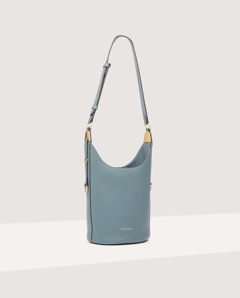 COCCINELLE - Szara torba ze skóry Fauve Medium - zdjęcie produktu nr 1