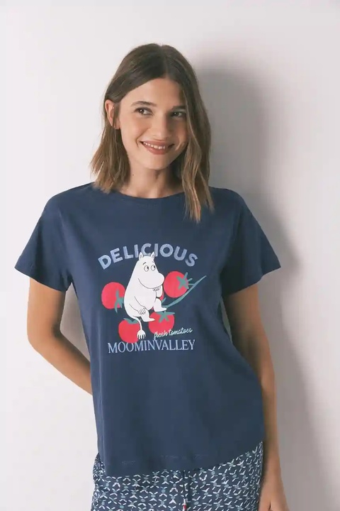 women'secret piżama bawełniana damska kolor granatowy bawełniana 3132101 - zdjęcie produktu nr 2