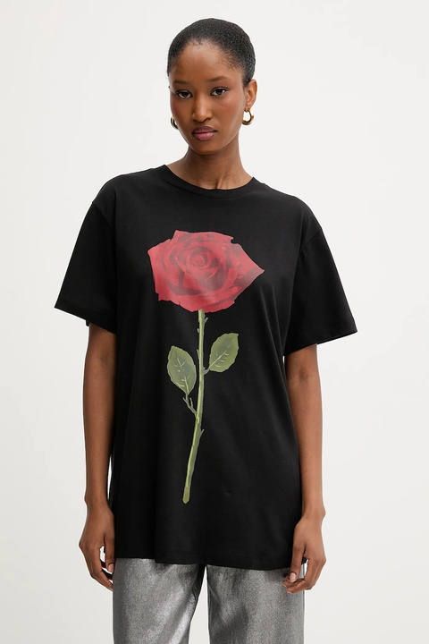 Farm Rio t-shirt bawełniany damski kolor czarny 346292 - zdjęcie produktu nr 1