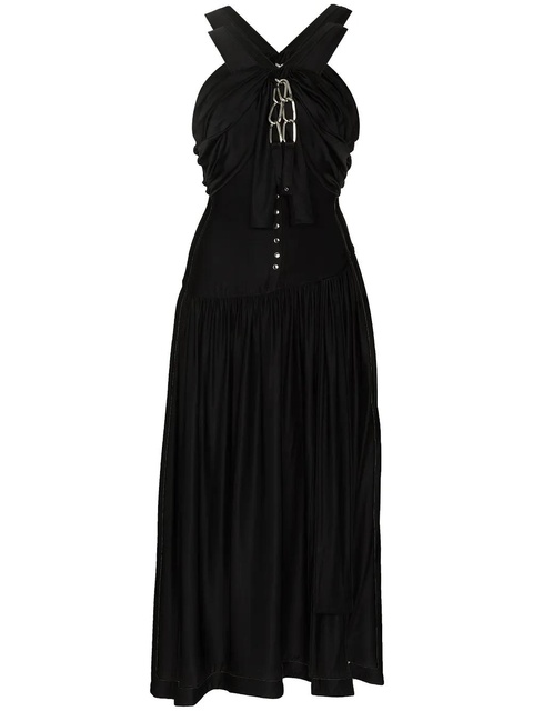 Rabanne halterneck chain-detail midi dress - Black - zdjęcie produktu nr 1