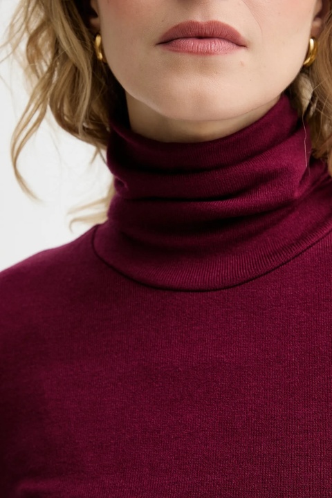 Answear.LAB sukienka kolor bordowy mini rozkloszowana - zdjęcie produktu nr 2