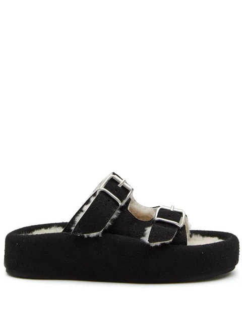 MM6 Maison Margiela double-buckle slides - Black - zdjęcie produktu nr 1