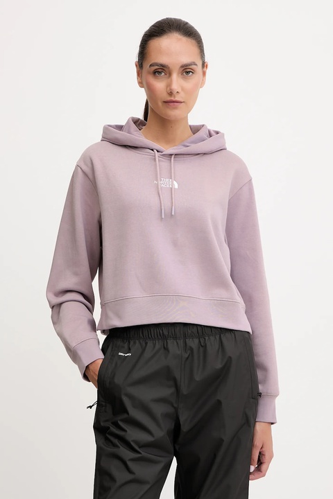 The North Face bluza Essential damska kolor różowy z kapturem gładka NF0A89EXD2Q1 - zdjęcie produktu nr 1
