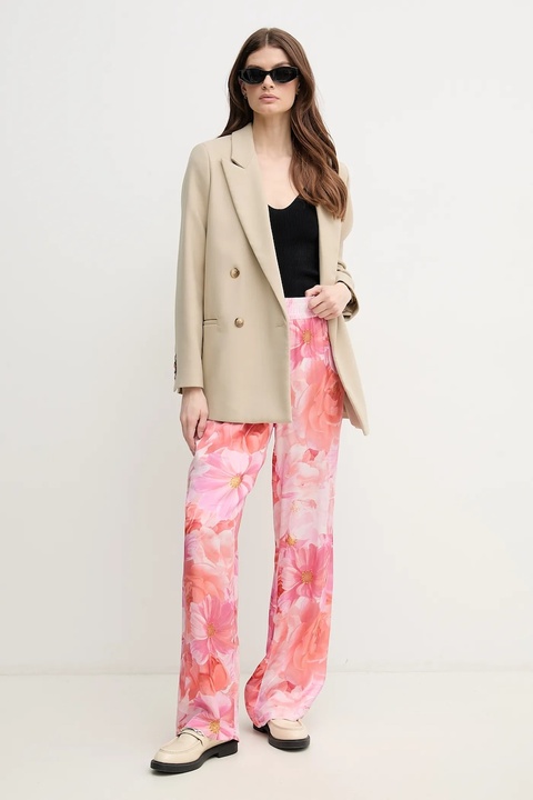 Marc Aurel spodnie damskie kolor różowy proste high waist 1827-1001-93395 - zdjęcie produktu nr 2