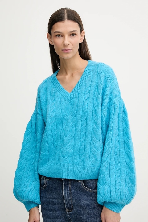 Answear.LAB sweter z wełną damski kolor niebieski ciepły - zdjęcie produktu nr 1