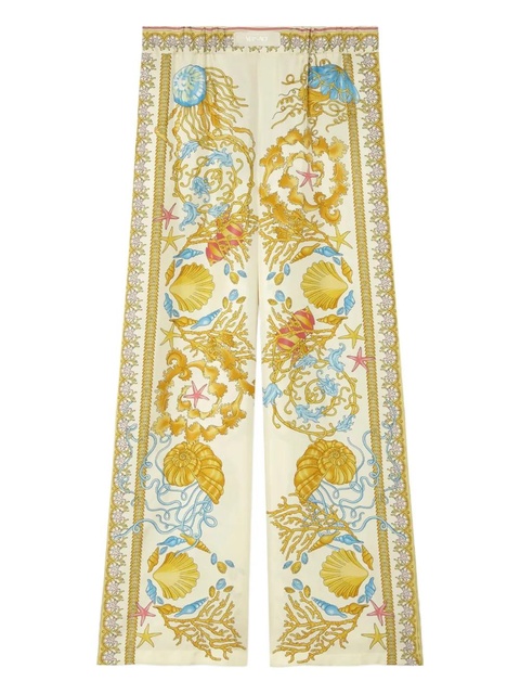 Versace Underwater Barocco silk trousers - Neutrals - zdjęcie produktu nr 1