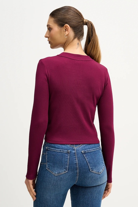 Calvin Klein Jeans longsleeve kolor fioletowy LV047A803G - zdjęcie produktu nr 2