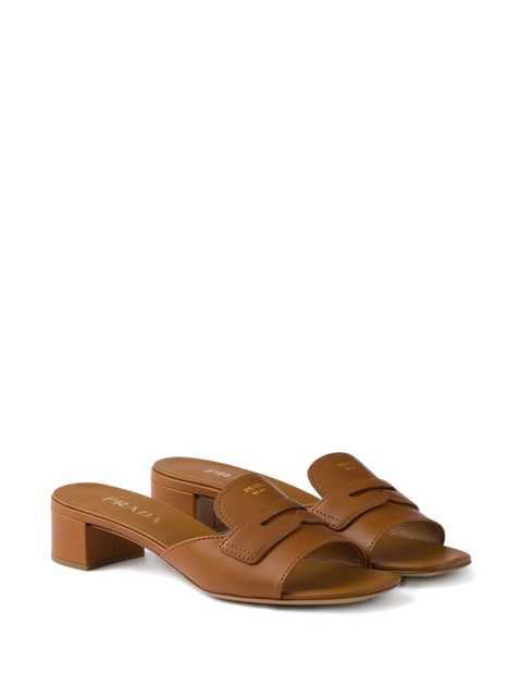 Prada leather sandals - Brown - zdjęcie produktu nr 2