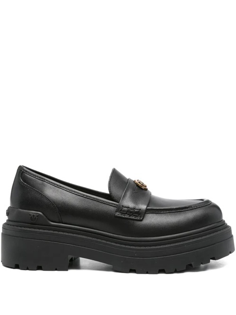 PINKO logo-plaque platform loafers - Black - zdjęcie produktu nr 1