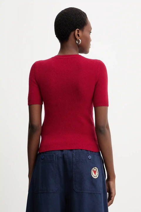 Marella sweter wełniany damski kolor czerwony lekki 2523366424200 - zdjęcie produktu nr 2