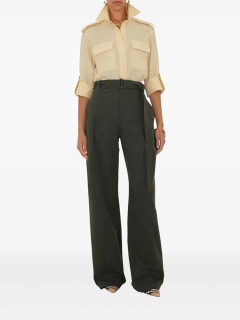 Burberry pleated belted trousers - Green - zdjęcie produktu nr 2