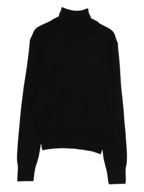 AMI Paris heart-embroidered turtleneck sweater - Black - zdjęcie produktu nr 1
