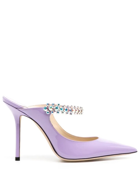 Jimmy Choo Bing 100mm crystal-embellished mules - Purple - zdjęcie produktu nr 1