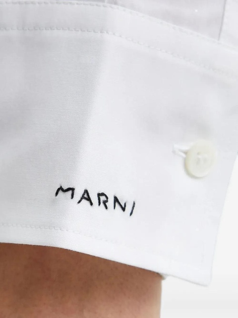 Marni embroidered-cuff cotton shirt - White - zdjęcie produktu nr 2