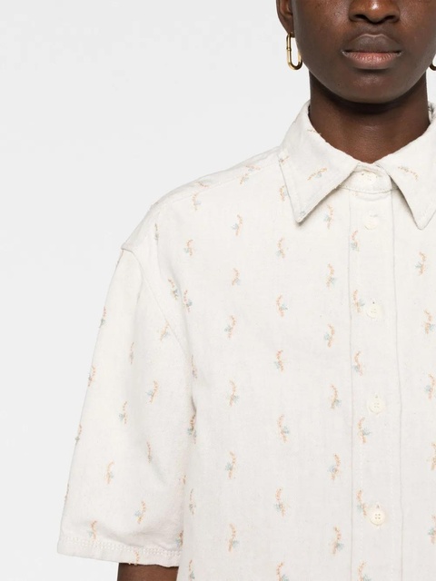 Lanvin embroidered boxy denim shirt - Neutrals - zdjęcie produktu nr 2
