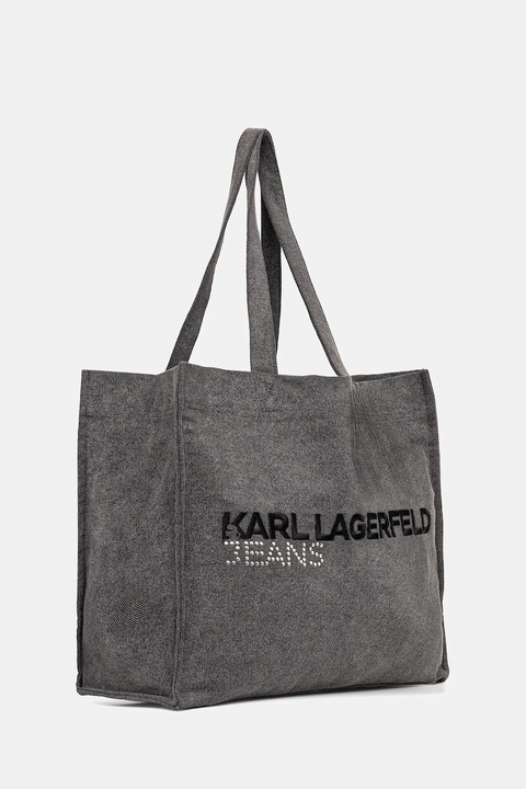 Karl Lagerfeld Jeans torba jeansowa kolor szary A4W50040 - zdjęcie produktu nr 2