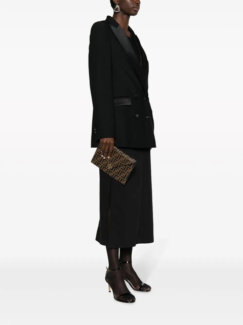 FENDI FF-plaque leather cluch bag - Brown - zdjęcie produktu nr 1