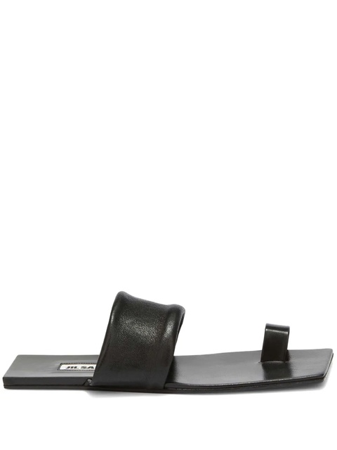 Jil Sander square open-toe leather sandals - Black - zdjęcie produktu nr 1
