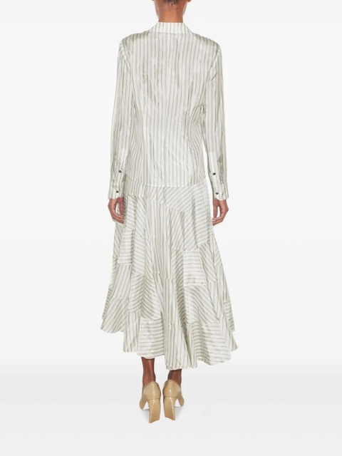 Tory Burch striped-pattern asymmetric skirt - Neutrals - zdjęcie produktu nr 2