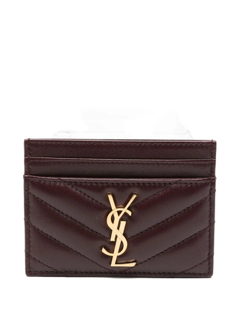 Saint Laurent quilted logo card holder - Red - zdjęcie produktu nr 2