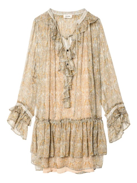 Zadig&Voltaire Ralice paisley ruffled mini dress - Neutrals - zdjęcie produktu nr 1