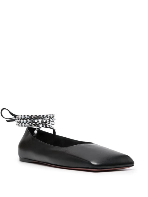 Amina Muaddi Ane leather ballerina shoes - Black - zdjęcie produktu nr 2