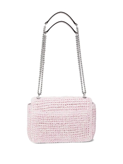 Lauren Ralph Lauren Sophee straw chain-strap shoulder bag - Pink - zdjęcie produktu nr 2