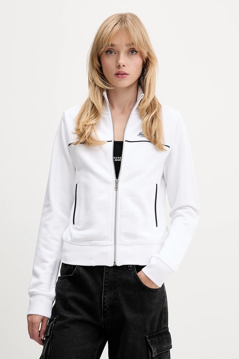 Guess Jeans bluza bawełniana damska kolor biały z aplikacją W5YQ17 K68I4 - zdjęcie produktu nr 1