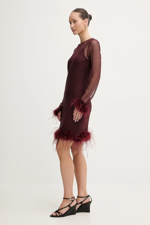 Never Fully Dressed sukienka kolor bordowy mini prosta NFDDR3071 - zdjęcie produktu nr 2