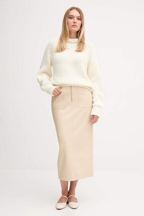 Marc Aurel sweter damski kolor beżowy z golfem 8014-8000-82084 - zdjęcie produktu nr 1