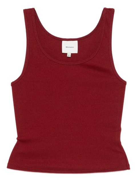 Reformation round neck tank top - Red - zdjęcie produktu nr 1