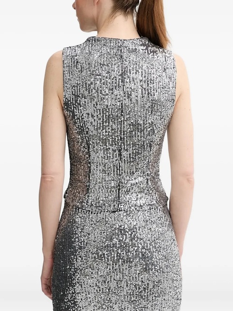 ALOHAS sequinned mock-neck top - Silver - zdjęcie produktu nr 2
