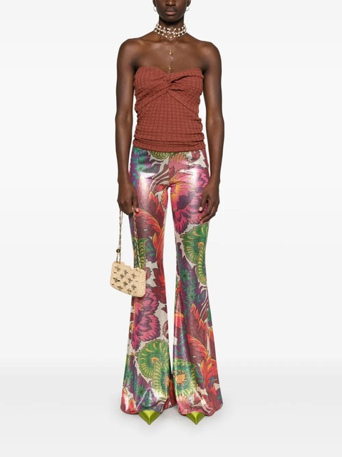 ETRO floral-print laminated trousers - Pink - zdjęcie produktu nr 2