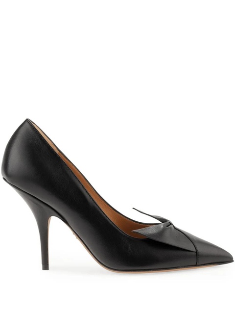 Ferragamo 70mm bow pointed pumps - Black - zdjęcie produktu nr 1
