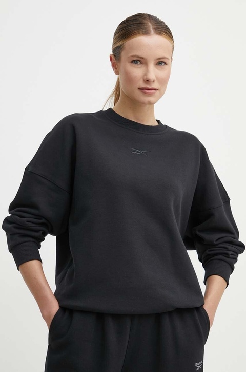 Reebok bluza LUX Collection damska kolor czarny gładka 100075359 - zdjęcie produktu nr 1