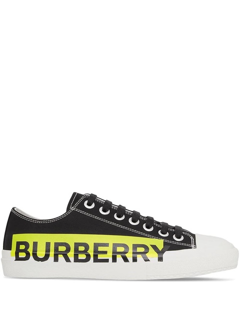 Burberry logo-print topstitched sneakers - Black - zdjęcie produktu nr 1