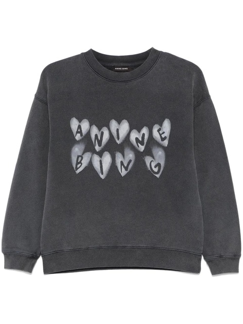 ANINE BING Spencer Hearts sweatshirt - Black - zdjęcie produktu nr 1