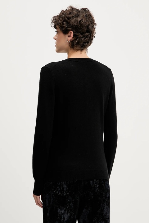 Sisley kardigan z domieszką wełny kolor czarny lekki 102HM5237 - zdjęcie produktu nr 2