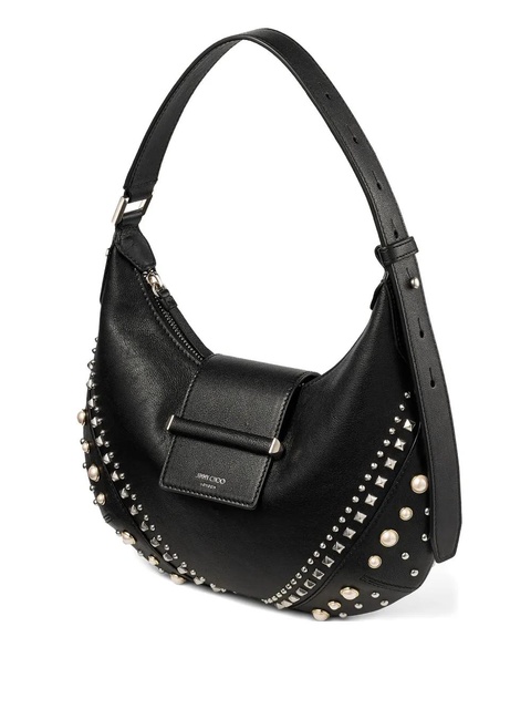 Jimmy Choo small Bar Hobo studded pearl shoulder bag - Black - zdjęcie produktu nr 2