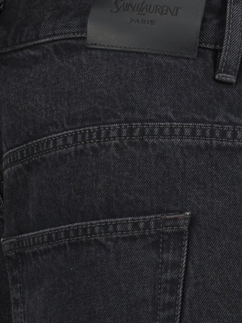 Saint Laurent frayed detailing shorts - Black - zdjęcie produktu nr 2