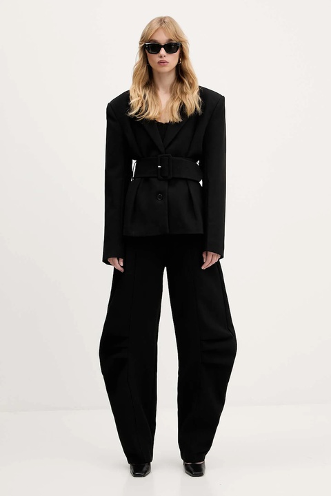 Rotate spodnie damskie kolor czarny szerokie high waist 114826100 - zdjęcie produktu nr 1