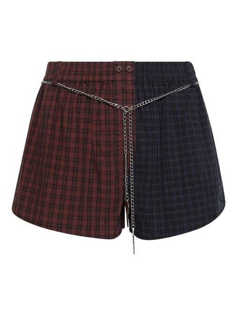 Alexander Wang plaid chain-belt shorts - Brown - zdjęcie produktu nr 1