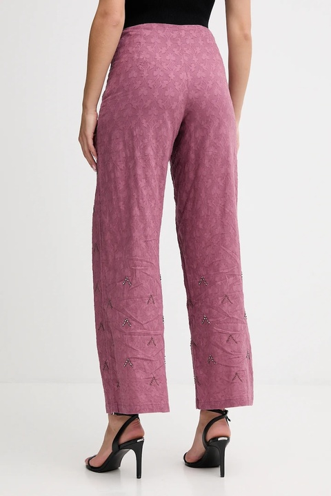 Hoss Intropia spodnie damskie kolor różowy proste high waist 6542822 - zdjęcie produktu nr 2