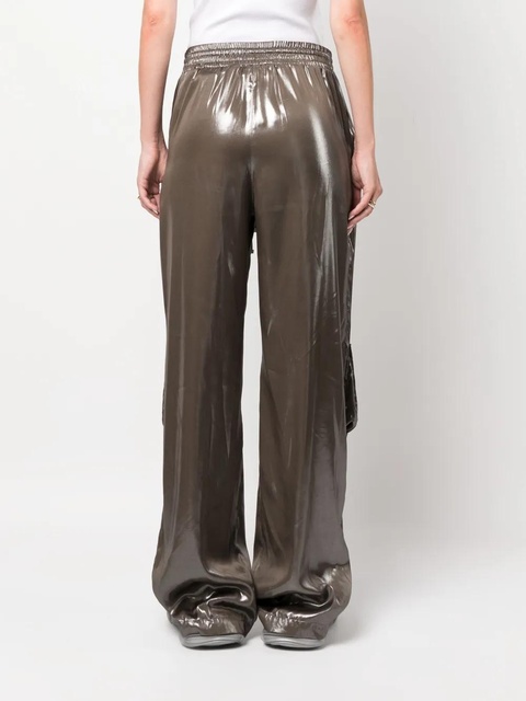 Blumarine high-waisted high-shine trousers - Green - zdjęcie produktu nr 2