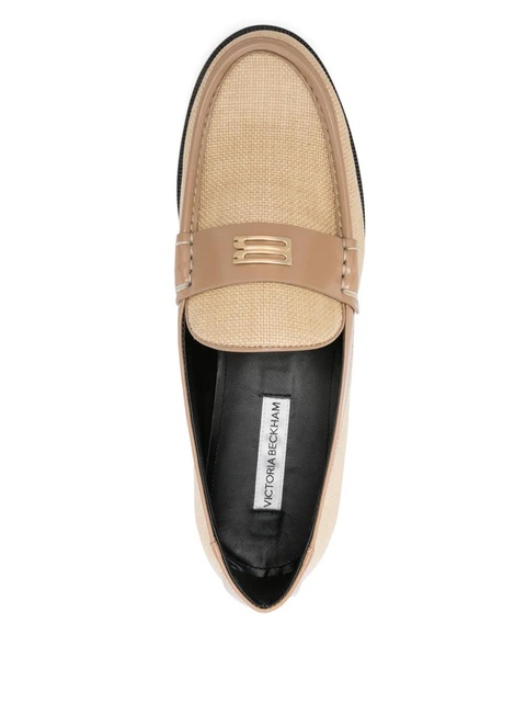 Victoria Beckham logo-plaque loafers - Neutrals - zdjęcie produktu nr 2