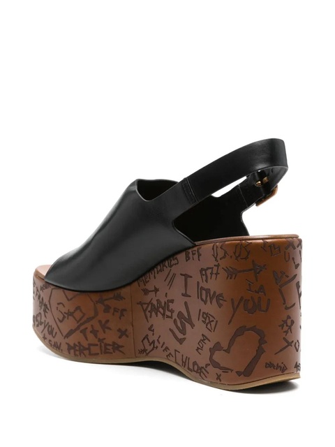 Chloé 80mm Maxime wedge sandals - Black - zdjęcie produktu nr 2