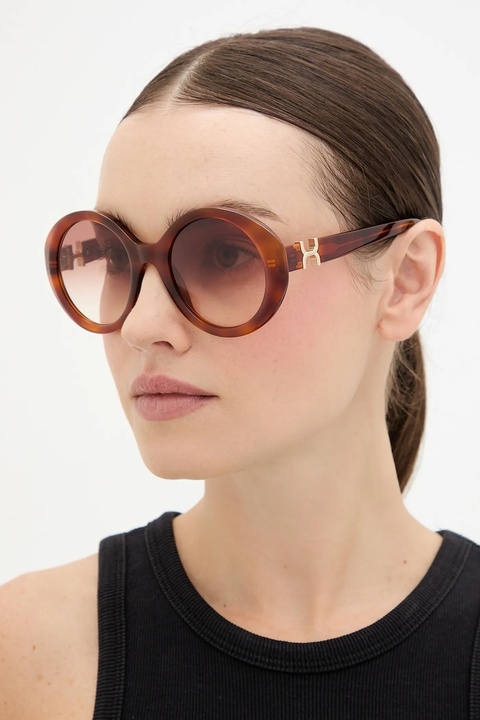 Chloé okulary przeciwsłoneczne damskie kolor brązowy CH0332S - zdjęcie produktu nr 1