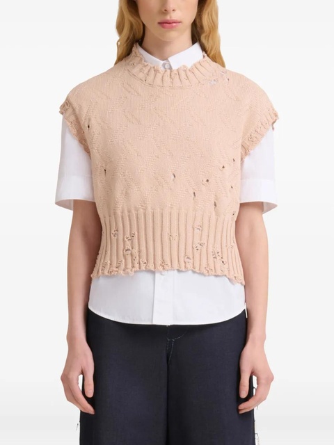 Marni textured-knit cropped top - Neutrals - zdjęcie produktu nr 2